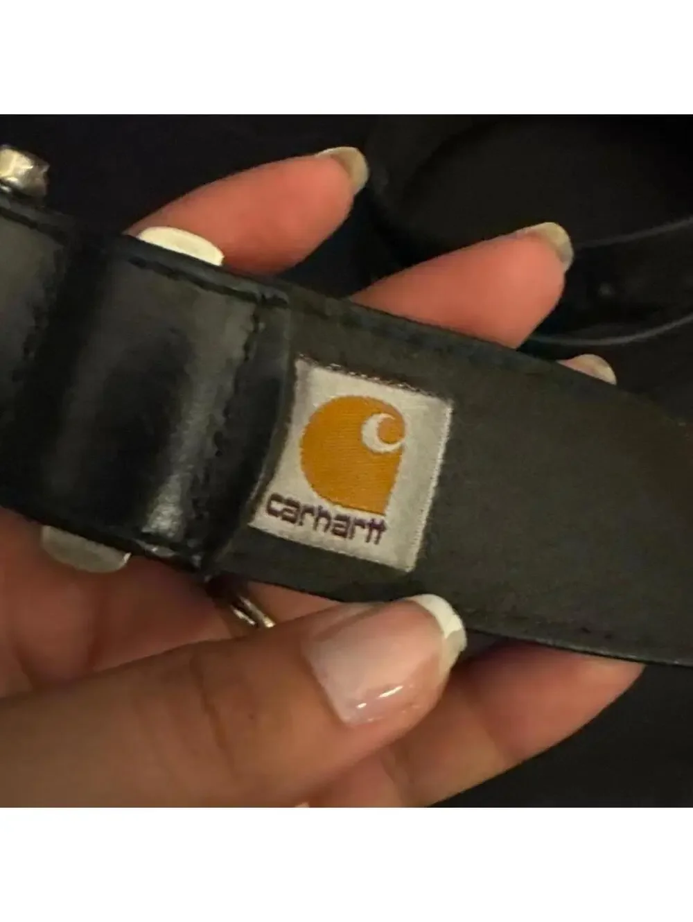 Fire Carhartt black leather belt with silver buckle